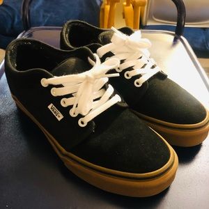 Vans PopCush skate sneakers, all black w/gumshoe sole. Size 8.5 W / 7 M